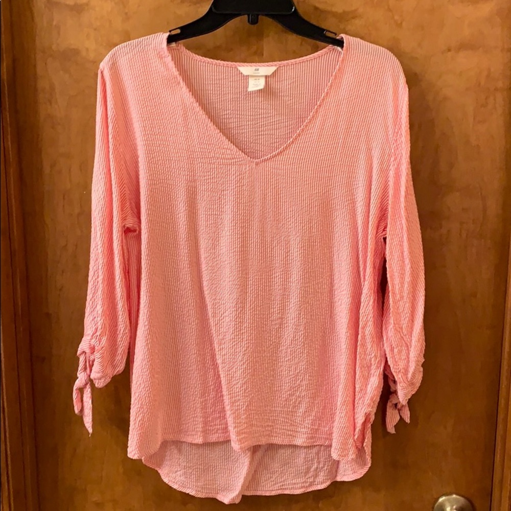 H&M Pink V-Neck Blouse